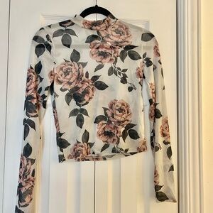 Streetwear Society Sheer Floral Top